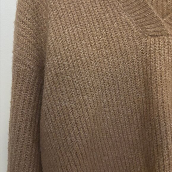 Jacquie The Label Collared Rib Knit Sweater in Camel Brown – Size Small - Ribbed - Picture 6 of 6